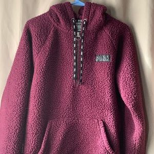 Victoria’s Secret PINK sherpa half zip hoodie